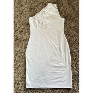 White one shoulder cut out design bodycon dress size 2XL‎